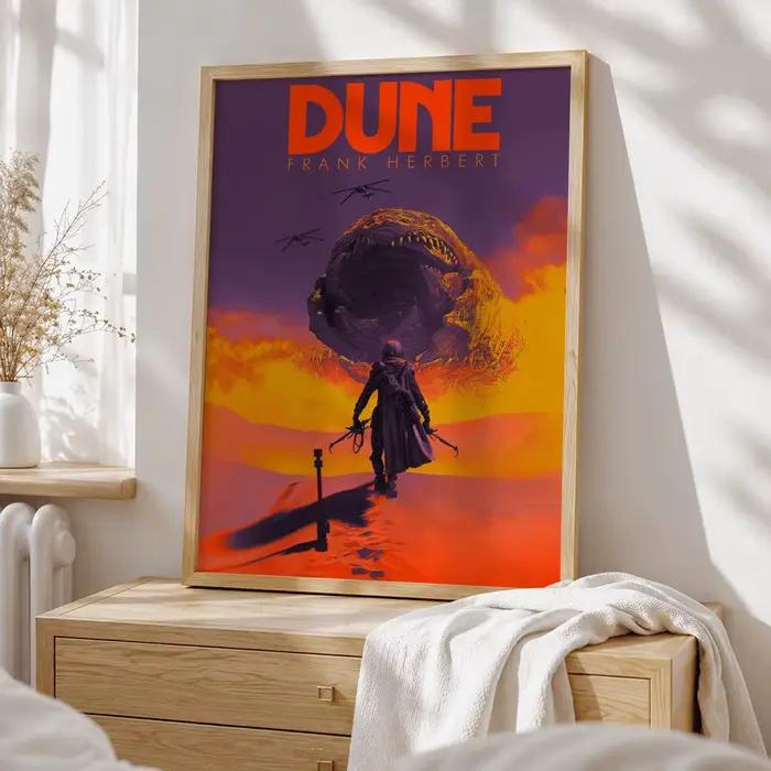 Affiche de film science-fiction Dune Part 2, art HD, autocollant mural imperméable, décoration esthé