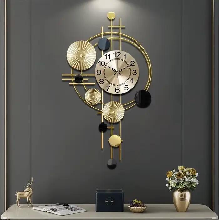 Grande horloge murale en fer forgé, décoration murale européenne pour maison, étude, chambre à couch