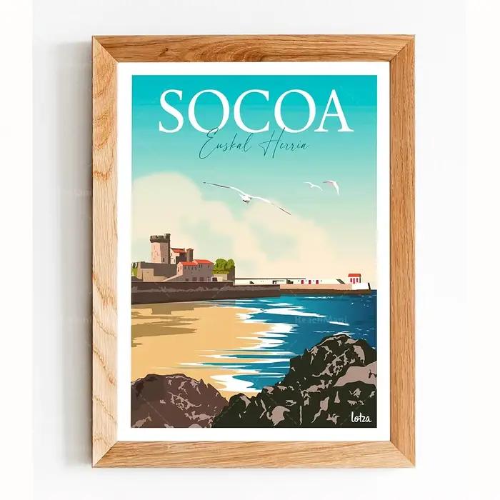 Affiche de voyage Pays Basque Bilbao, Troyes, Dinard-Bretagne, cloches Cuba, Bergerac-wrapping ogne,