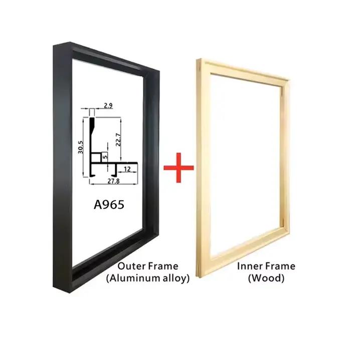Cadre photo en métal, cadre de peinture sur toile et cadre en bois intérieur bricolage peut être per