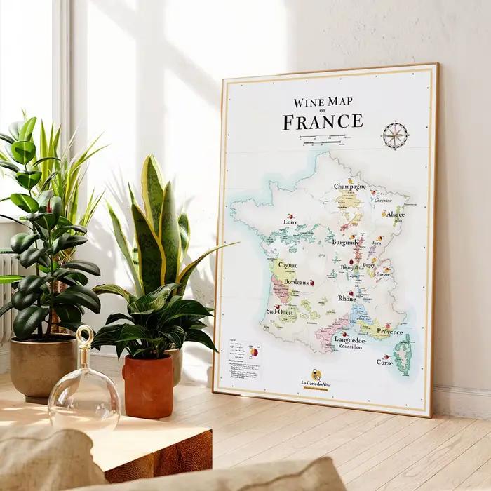 Carte du vin d'Espagne, carte du vin d'Italie, carte du vin de Bordeaux France, peinture sur toile, 