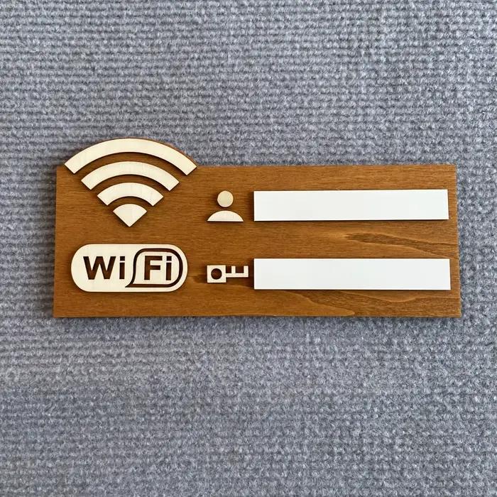 Panneau WiFi en bois Vintage, décoration de maison rustique murale avec support de mot de passe pour