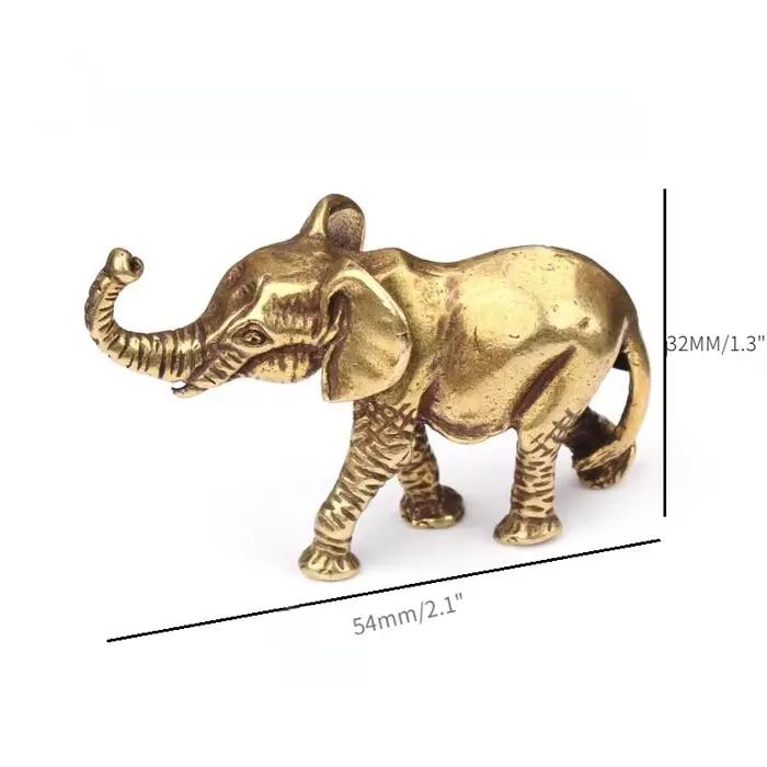 Figurines d'éléphant miniatures en Bronze Antique, ornement de Table pour animaux de compagnie, déco