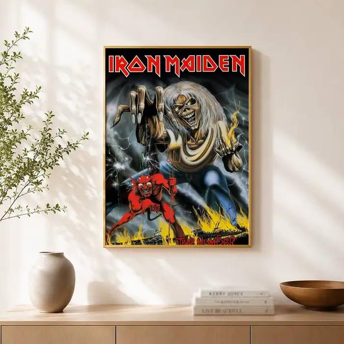 Affiche I-iron Maiden-s, affiches rétro de qualité HD, décoration murale pour la maison, autocollant