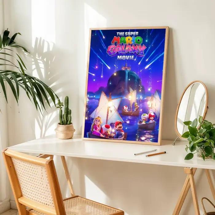 Affiche de film galaxie Super m-mario-s, autocollant de décoration murale adapté à la maison, salon,