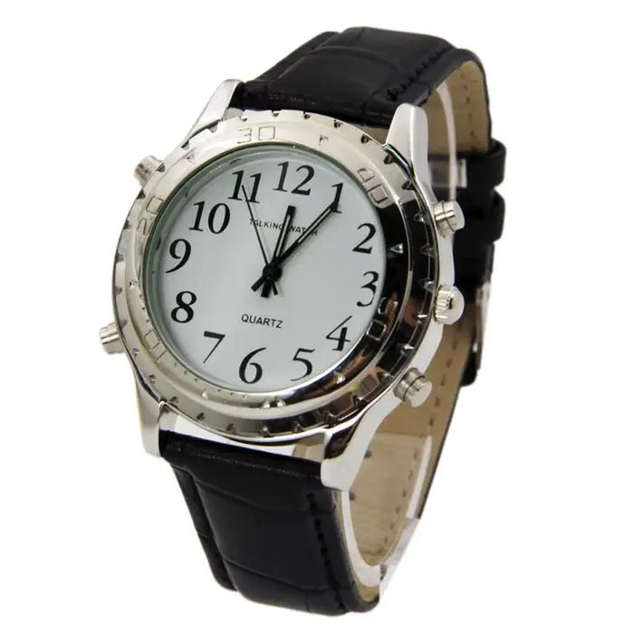 Horloge roi attentive en anglais pour les aveugles ou les malvoyants, surveillez vous-même