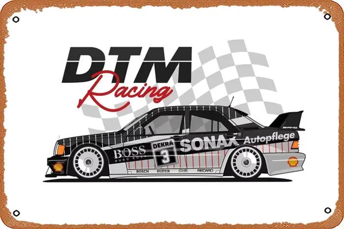 Muecddoa-Affiche de course en métal 18/Sign, rétro vintage, homme diversification, décor mural, DTM,