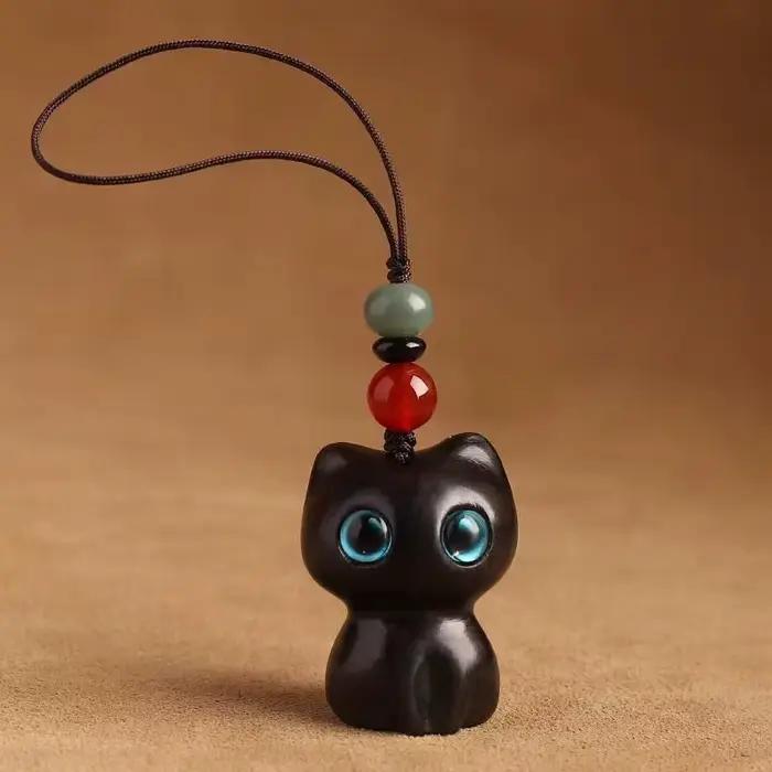 Charmante Figurine de chaton en bois, décoration de chat artisanale pour la maison, idée cadeau parf