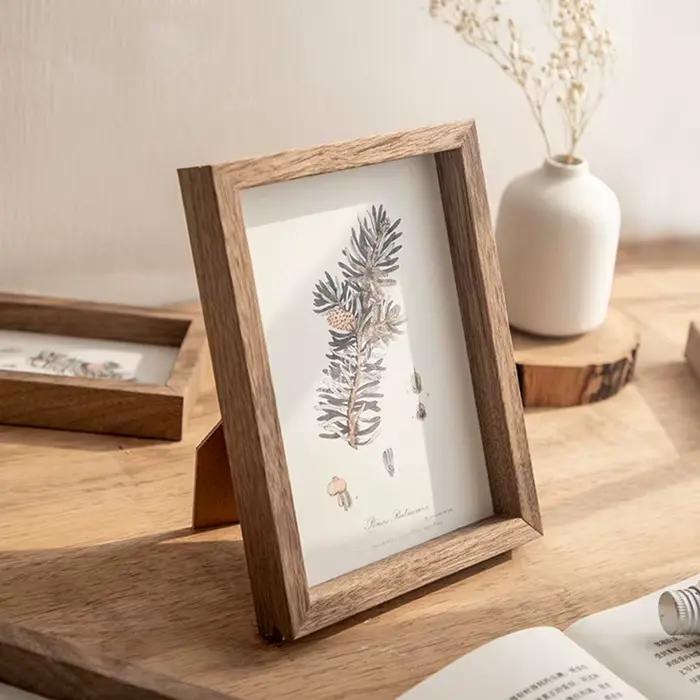 Cadre Photo en bois, boîte d'ombre, cadre Photo, support de carte Photo, accessoire de bureau Photo,