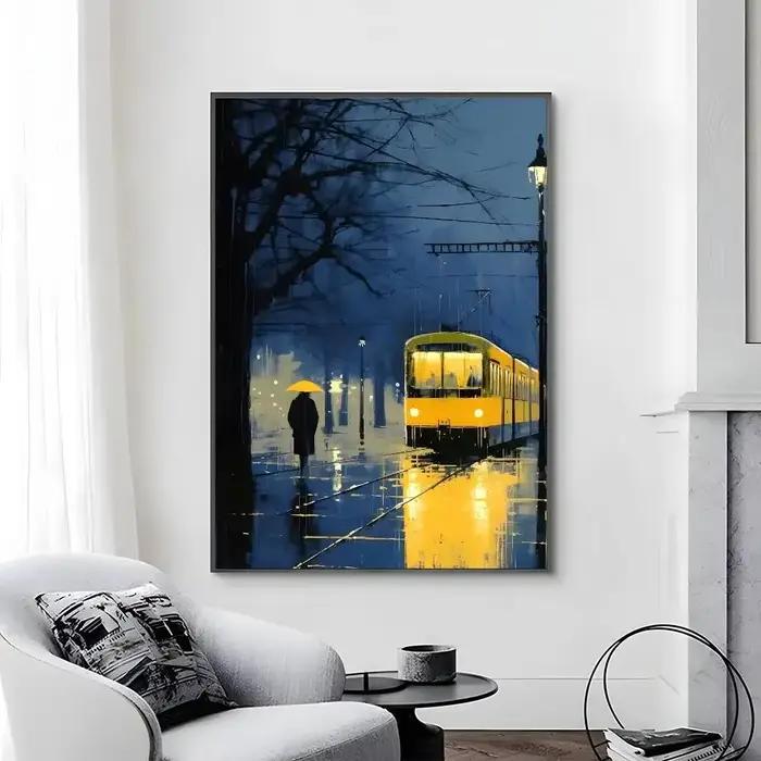 E-Edward Hopper œuvres d'art moderne affiche toile peinture affiche avec impressions maison chambre 