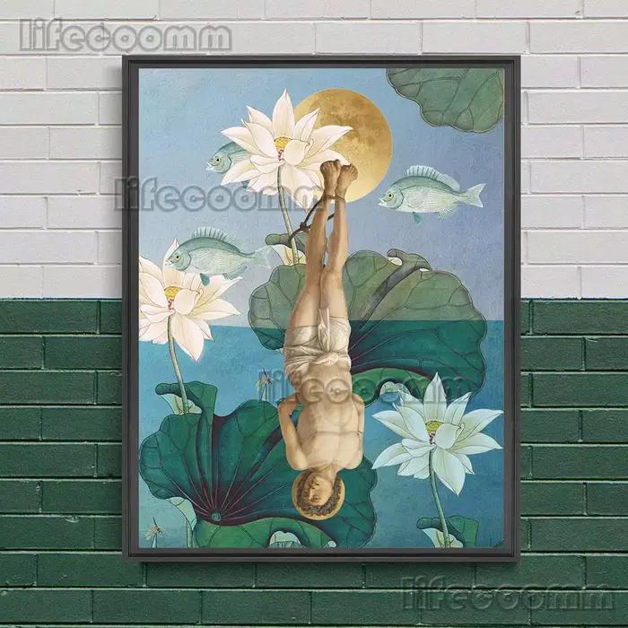 Toile d'art mural abstrait Saint, jésus, déesse romaine, peinture sur toile, Collage fantastique sur