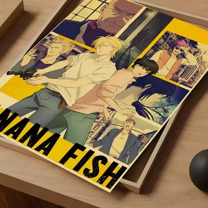 Affiche de poisson b-banane Anime, affiches de film Vintage imperméables, impression d'art mural de 