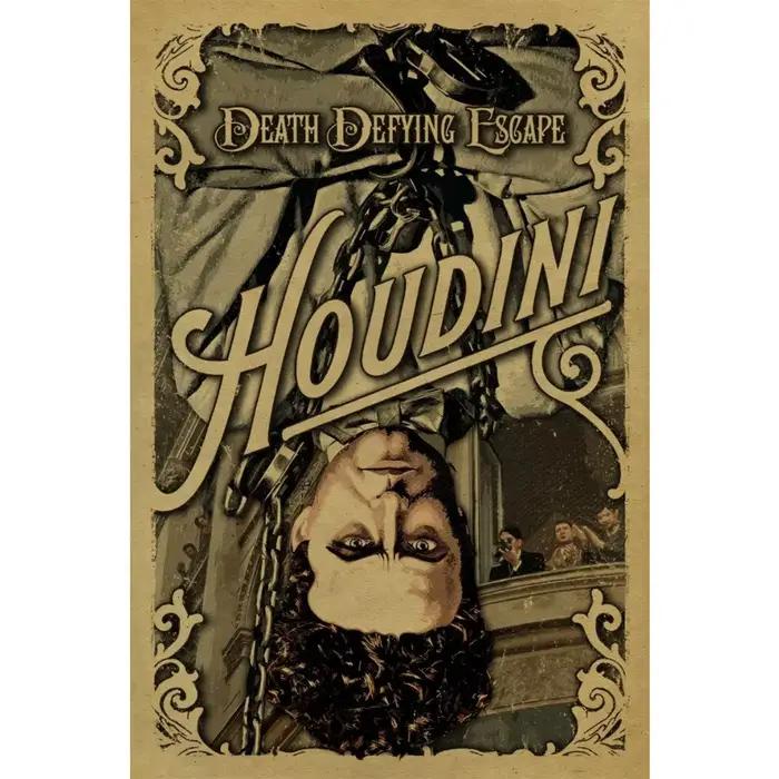 Affiche Vintage Harry Houdini, Esthétique, Échappement Magique, Death Defying, Goth, Peinture sur To