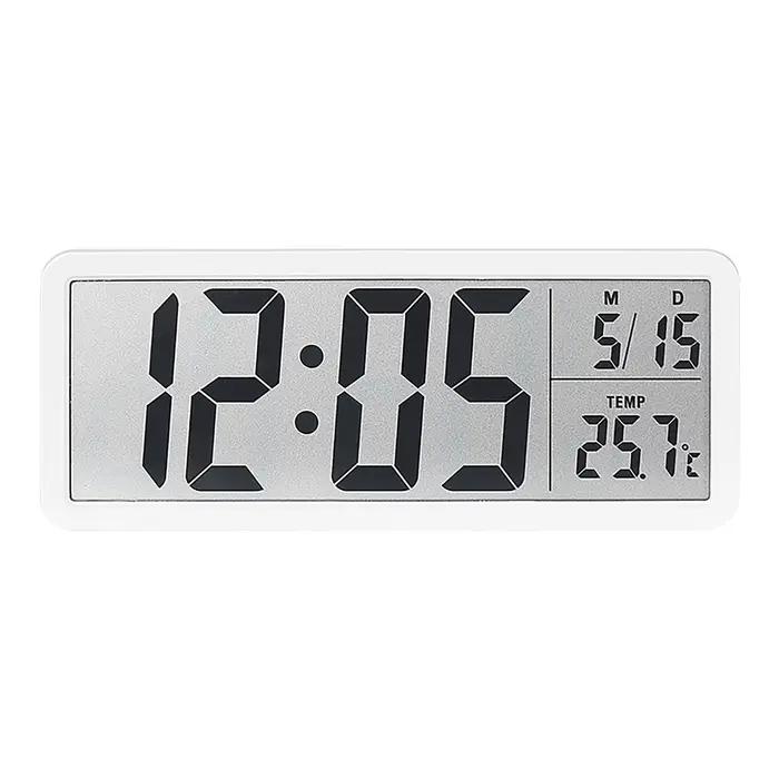 Horloge murale numérique électronique murale LCD, affichage multifonctionnel de la température et du