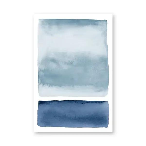 Impressions d'aquarelle bleu marine, œuvres d'art indigo, images murales minimalistes, affiches abst