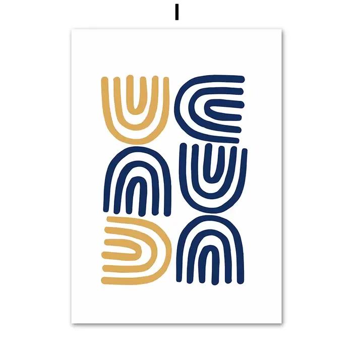 Rétro Picasso Matisse corail Boho lignes géométriques visage fille mur Art toile peinture imprime af