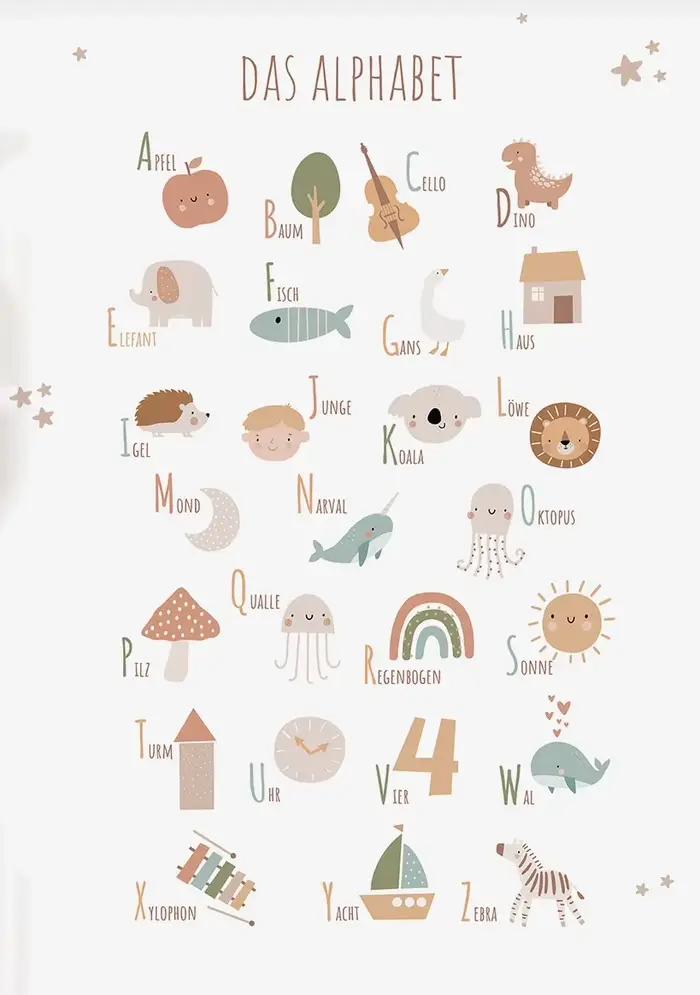 Affiche de la série éducative Alphabet, toile imprimée, images de maison pour salon, chambre d'enfan