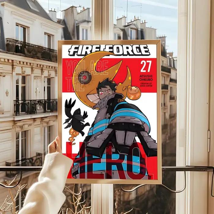 Affiche d'anime Fire F-Force, autocollants muraux auto-adhésifs HD, peinture murale, autocollants po