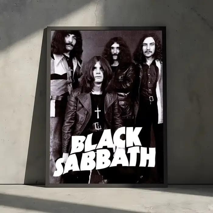 Autocollants muraux noirs de la groupe Black S-Sabbath, peinture murale, autocollants muraux auto-ad