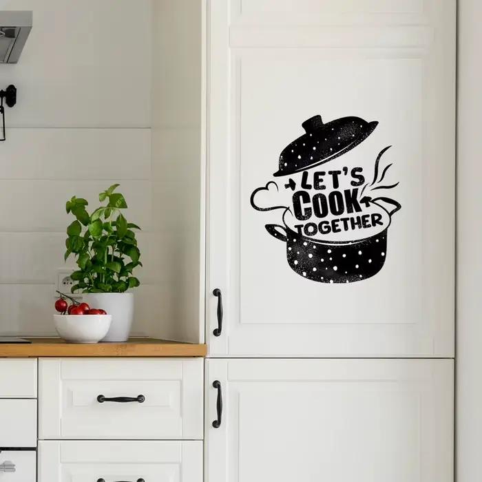 Autocollant mural « Let's Cook Together » pour la décoration de la cuisine, décoration de restaurant