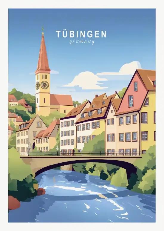 Affiche de Voyage sur Toile de Berlin, Francfort, Cologne, Munich, Esthétique des Villes Allemandes,