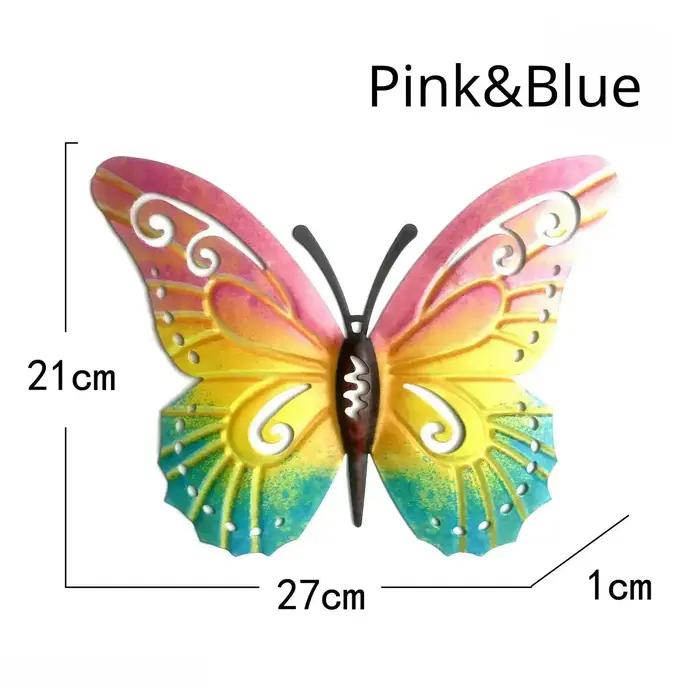 Décoration murale suspendue papillon en métal créatif, 7 couleurs, décoration murale pour la maison,