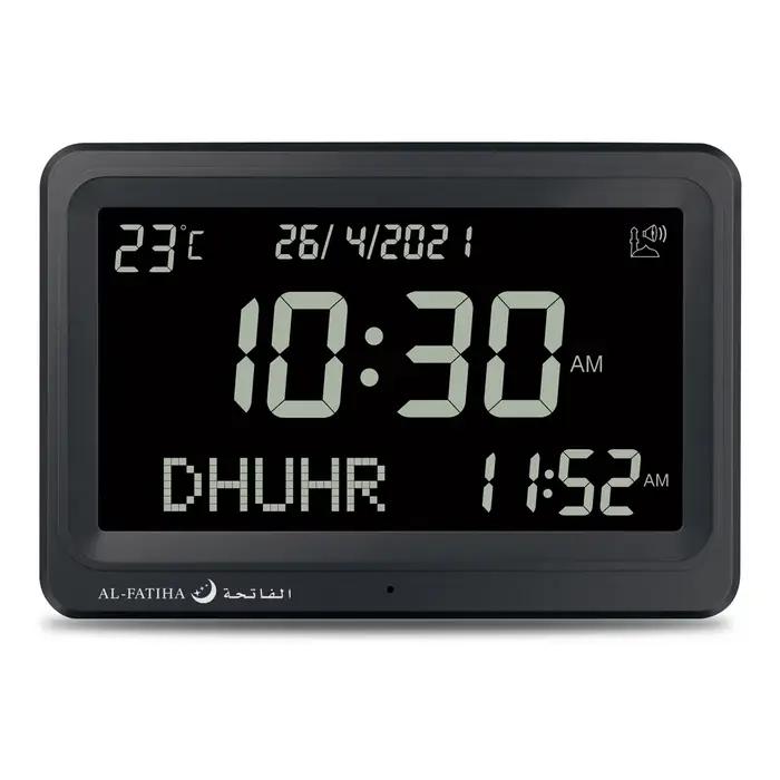 AL FATIHA – horloge murale LCD Azan, prière AL Fajr, calendrier Hijri pour la décoration de la maiso