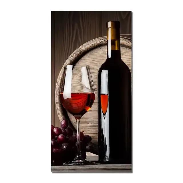 Affiche en toile de verre à vin rouge, cuisine, œuvre d'art européenne Vintage, image murale imprimé