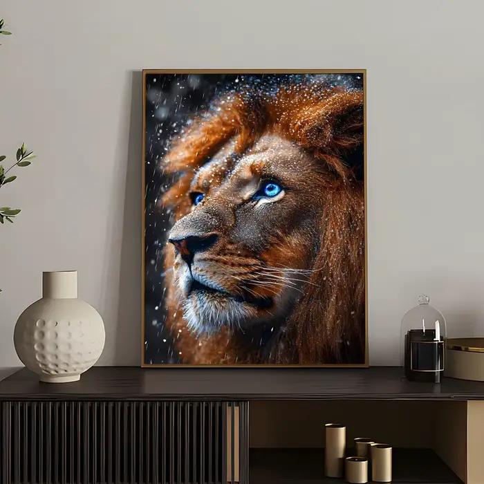 Affiche de Lion animal populaire, polyvalente, HD, étanche, décor mural auto-adhésif pour n'importe 