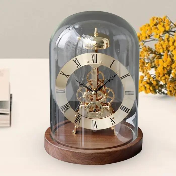Horloge de table à mouvement d'horloge, artisanat industriel, horloge à engrenages, étagère créative
