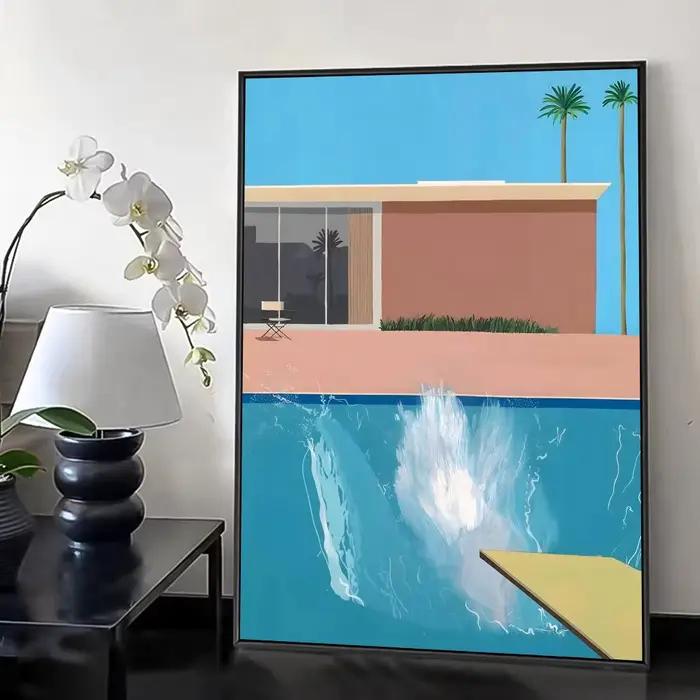 Affiche d'artiste D-david Hockney sans cadre, esthétique contemporaine, papier PP, décoration murale