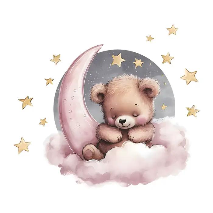 Autocollants muraux décoratifs en vinyle ours pour enfant, décoration pour chambre de bébé, accessoi