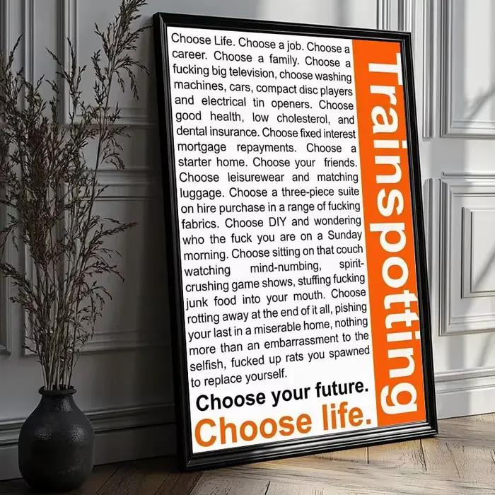 Trainspotting – affiche de film classique HD en PVC, Art mural étanche, auto-adhésif réutilisable po