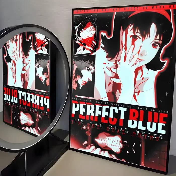 Affiche Anime P-perfect Blue, autocollant mural moderne en papier PP, décoratif minimaliste pour caf