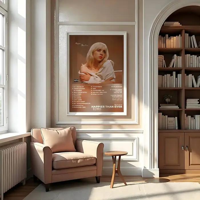 Autocollants muraux auto-adhésifs pour décoration de maison, imprimés de galerie d'affiches Singer B