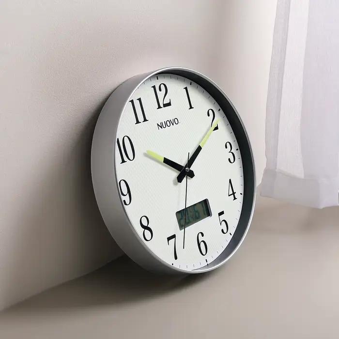 Horloge murale Simple de 12 pouces, horloge lumineuse pour salon, avec calendrier, horloges à la mod