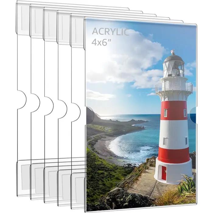 Cadres Photo en acrylique pour mur 10x15cm, 6 pièces, support de cadre Photo transparent pour décor 