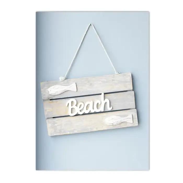 Affiche de coquille de plage de vague de mer bleue, imprimés d'art de paysage d'été Tropical, peintu