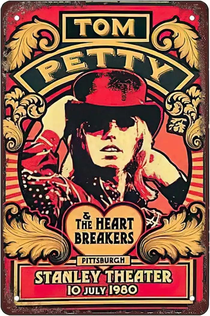 Affiche musicale vintage KOQSNUS de Tom Petty : Plaque en métal pour bars, cafés et maisons. Décorat