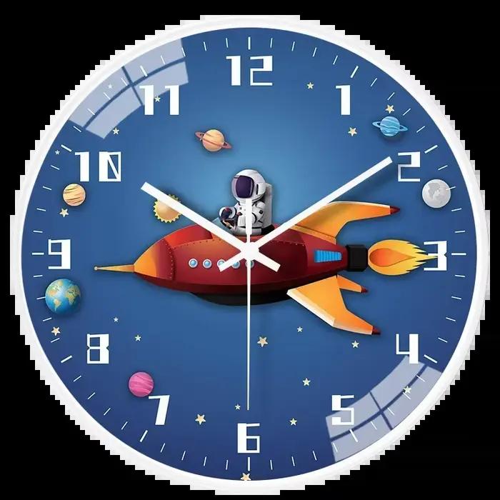 Astronaute créatif horloge murale pour enfants salon maison chambre horloge chambre d'enfants dessin