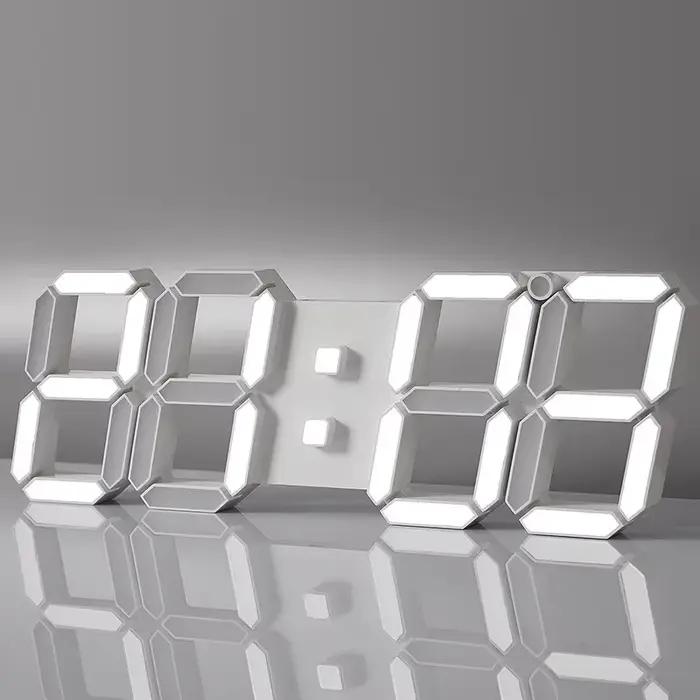 Horloge murale numérique LED de 15 pouces, affichage 3D, télécommande, horloge électronique, fonctio