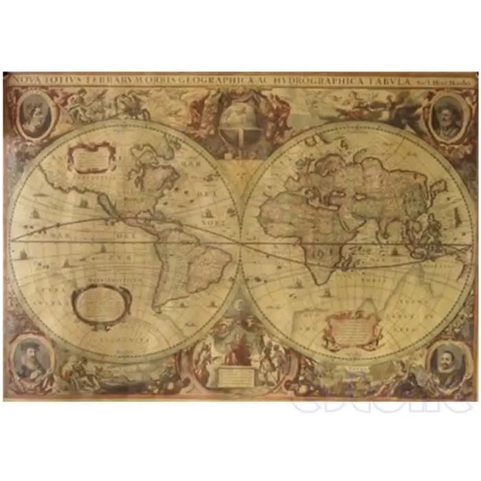 Affiche carte du monde en papier brun 256, 71x50cm, rétro vintage, vieux globe, décoration de la mai