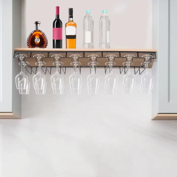 Étagère de rangement murale en métal pour verre à vin, support T1, porte-gobelet, 16
