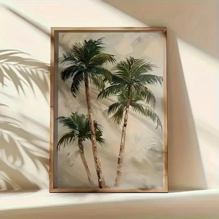 Affiche en toile sans cadre, 1 pièce, Art moderne de palmier Tropical, impression botanique vert et 