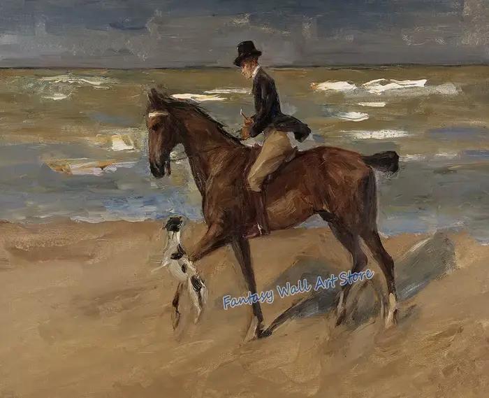 Peinture à l'huile de Style cheval Vintage, croquis de course de chevaux de ferme rustique, affiche 