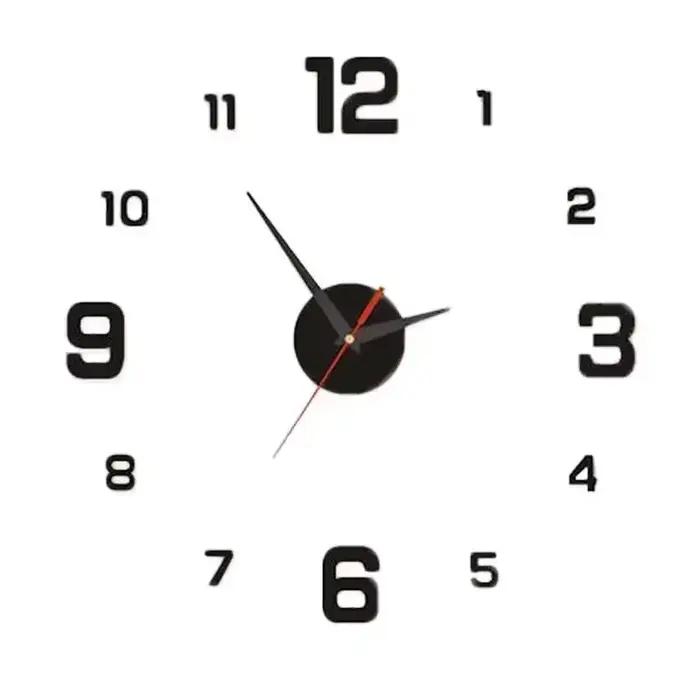 Horloge murale lumineuse 3D sans cadre en acrylique, horloge numérique autocollante, horloge muette 