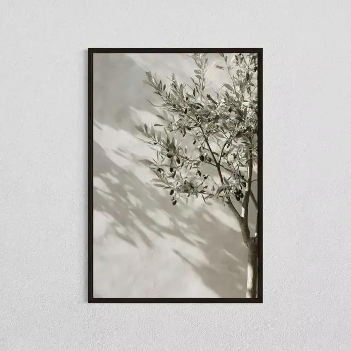 Affiche Minimaliste Naturelle Botanique d'Olivier, Nature Morte Méditerranéenne, Peinture sur Toile,