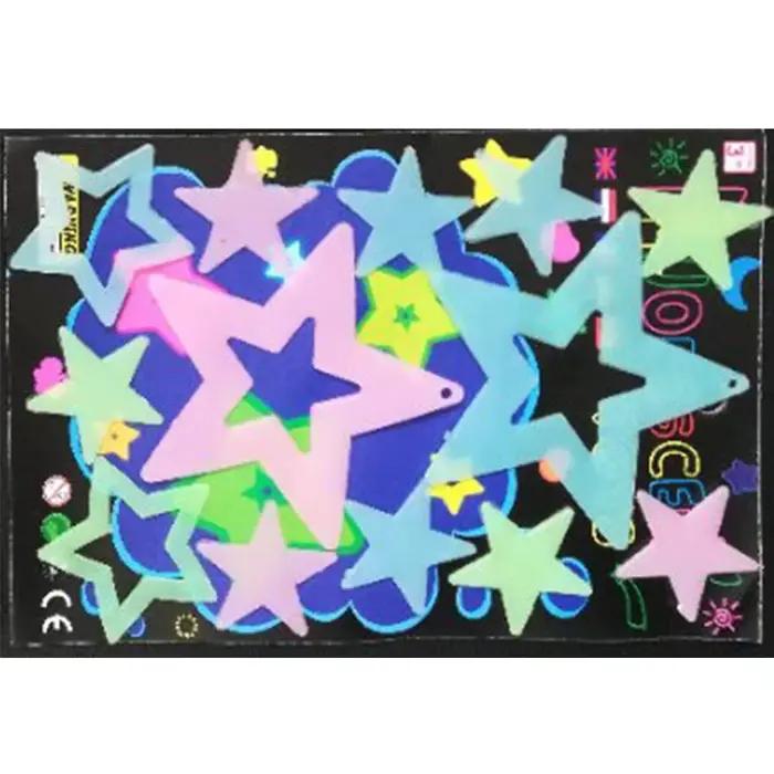Autocollants muraux étoiles papillon, dessin animé lumineux, pour chambre d'enfants, décor de chambr