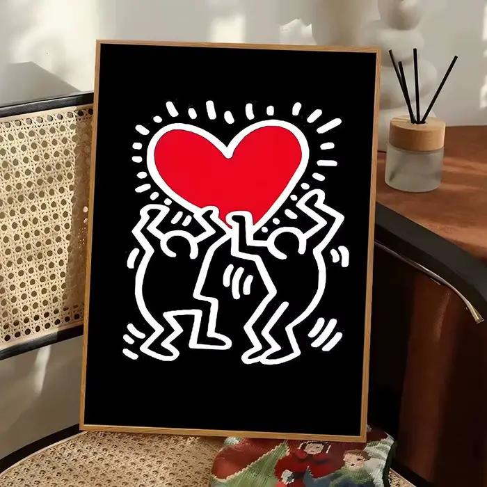 Affiche autocollante DIY K-Keith Art H-Haring pour artiste peintre de rue, sticker mural fantaisie p