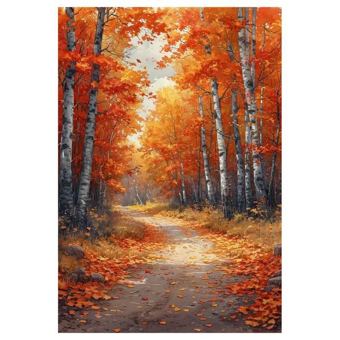 Kit de points de croix de paysage d'automne, bricolage 11CT/14CT, broderie de fil écologique en coto